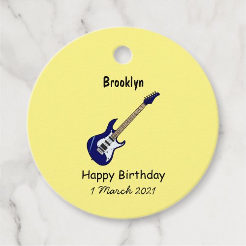 Electric guitar cartoon illustration favor tags