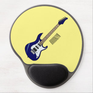 Electric guitar cartoon illustration gel mouse pad