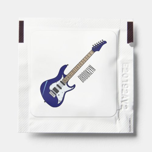 Electric guitar cartoon illustration hand sanitizer packet