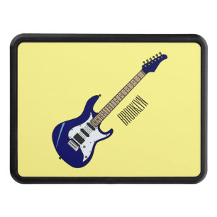 Electric guitar cartoon illustration hitch cover