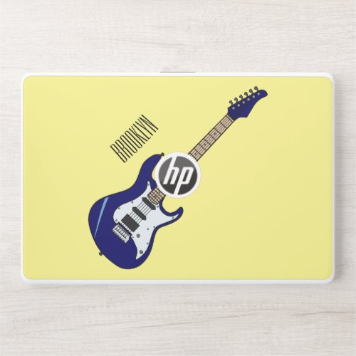 Electric guitar cartoon illustration HP laptop skin