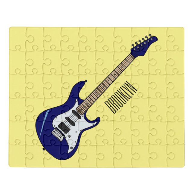 Electric guitar cartoon illustration jigsaw puzzle (Puzzle Horizontal)