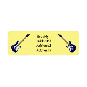Electric guitar cartoon illustration label