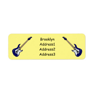 Electric guitar cartoon illustration label