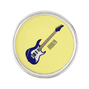 Electric guitar cartoon illustration lapel pin
