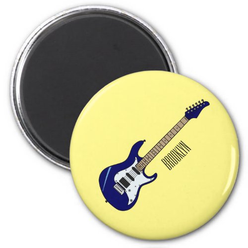 Electric guitar cartoon illustration magnet