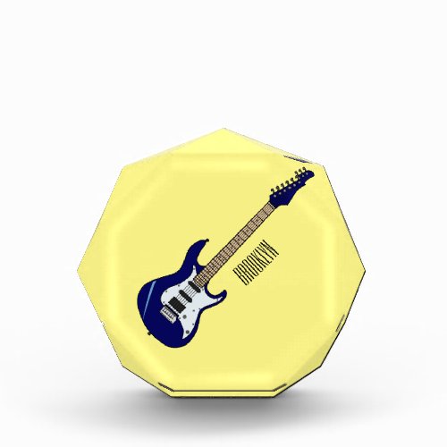 Electric guitar cartoon illustration photo block