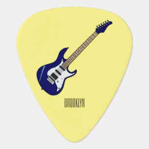 Electric guitar cartoon illustration pick