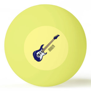 Electric guitar cartoon illustration ping pong ball