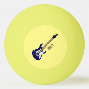 Electric guitar cartoon illustration ping pong ball
