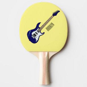 Electric guitar cartoon illustration ping pong paddle