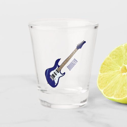 Electric guitar cartoon illustration shot glass