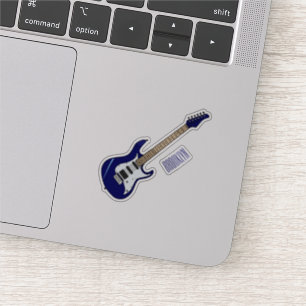 Electric guitar cartoon illustration sticker