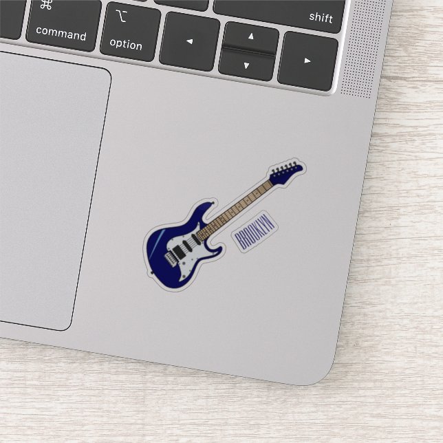 Electric guitar cartoon illustration sticker (Detail)