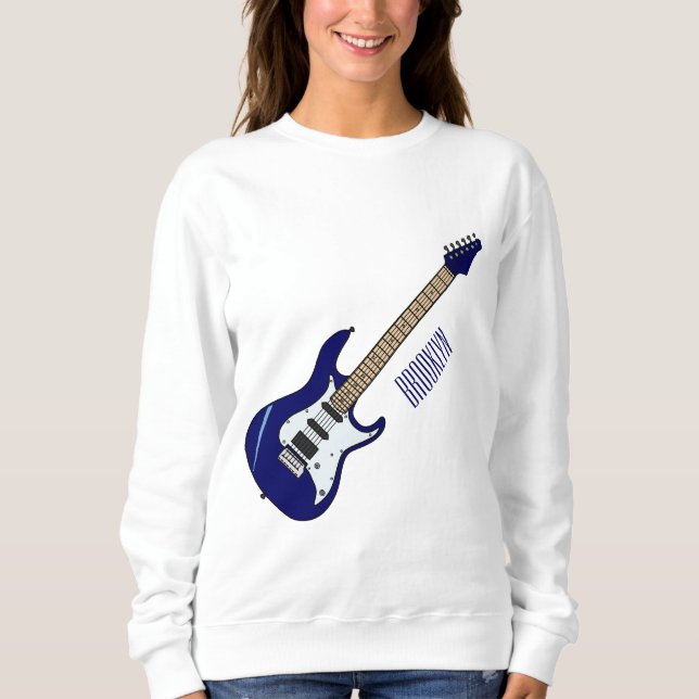 Electric guitar cartoon illustration sweatshirt (Front)