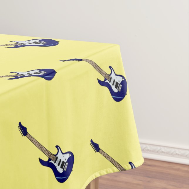 Electric guitar cartoon illustration tablecloth (In Situ)