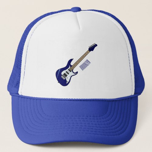 Electric guitar cartoon illustration trucker hat