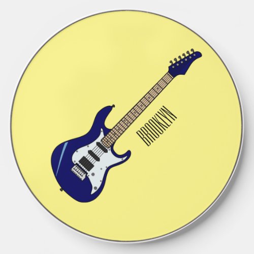 Electric guitar cartoon illustration wireless charger 