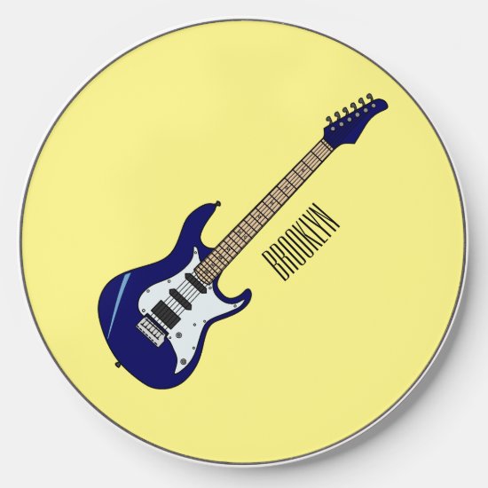 Electric guitar cartoon illustration wireless charger 