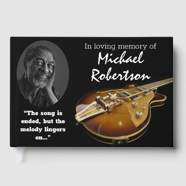 Electric Guitar Celebration of Life Guest Book (Front)