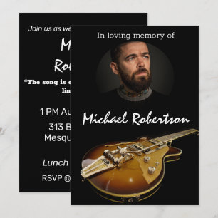 Electric Guitar Celebration of Life Invitation