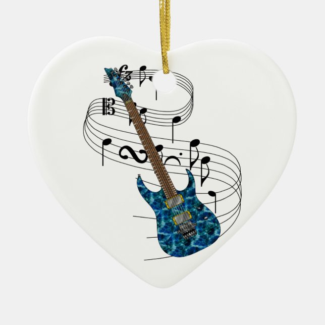 Electric Guitar Ceramic Ornament (Front)