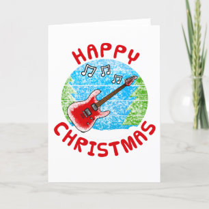 Electric Guitar Christmas Card Guitarist Musician