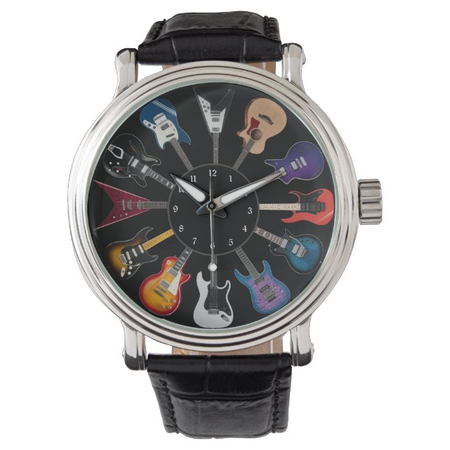 Electric Guitar Circle Black Watch (Front)