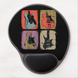 Electric Guitar Collection Band Guitarist Vintage Gel Mouse Pad