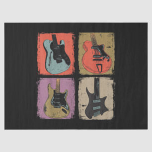 Electric Guitar Collection Band Guitarist Vintage  Tissue Paper