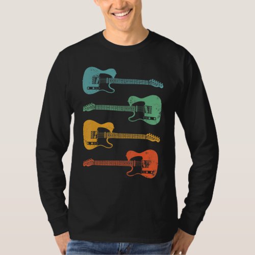Electric Guitar Cool Retro Colors T_Shirt