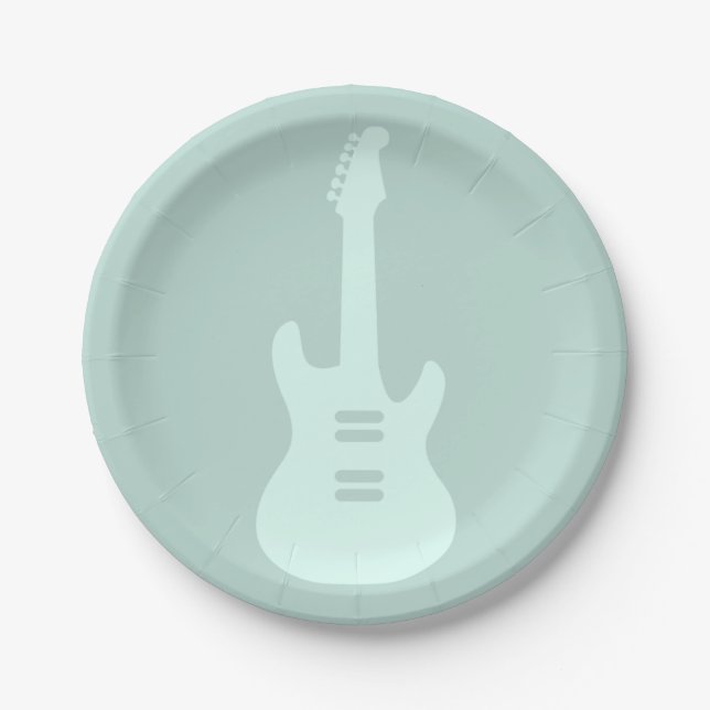 Electric Guitar CUSTOM COLOR Music Art Paper Plates (Front)
