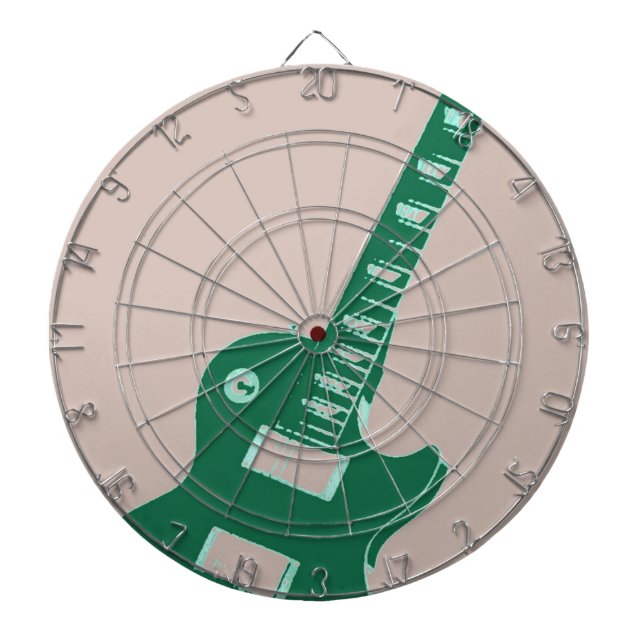 Electric Guitar Dartboard With Darts (Front)