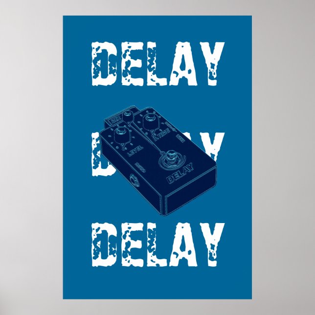 Electric Guitar Delay Pedal Poster (Front)