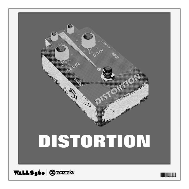 Electric Guitar Distortion Pedal  Wall Sticker (Front)