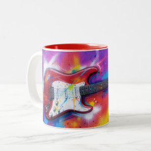 Electric Guitar Graffiti Style Art Mug
