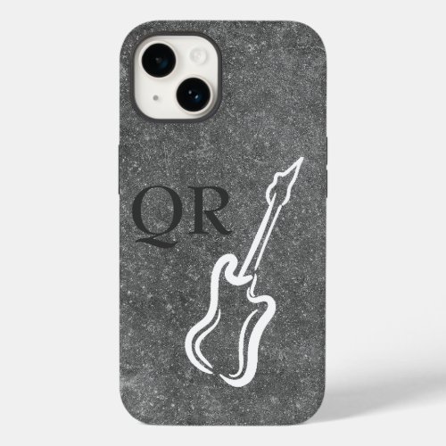 Electric Guitar Grey Rock Initials  Case_Mate iPhone 14 Case