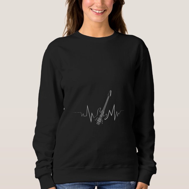 Electric Guitar Heartbeat Cool  for Guitarists Sweatshirt (Front)