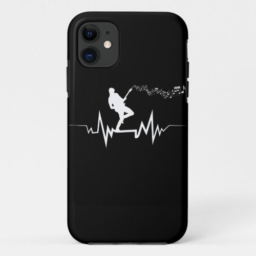 Electric Guitar Heartbeat Cool Gift for Guitarists iPhone 11 Case