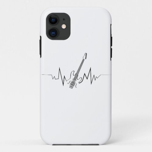 Electric Guitar Heartbeat Cool Gift for Guitarists iPhone 11 Case