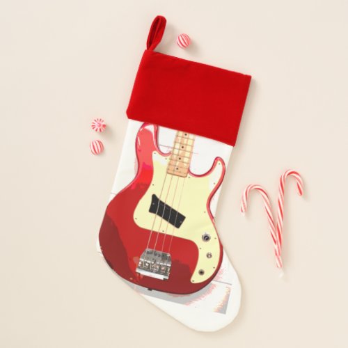 Electric Guitar in Red Christmas Stocking