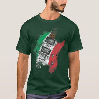 Electric Guitar Italian Flag Italy Guitarist Music T-Shirt