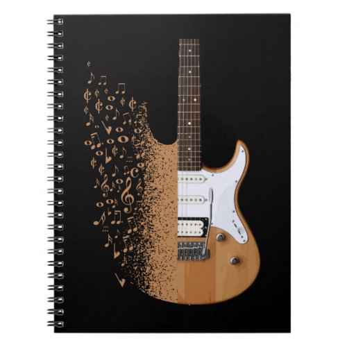 Electric Guitar Jazz Musician Musical Notes Notebook