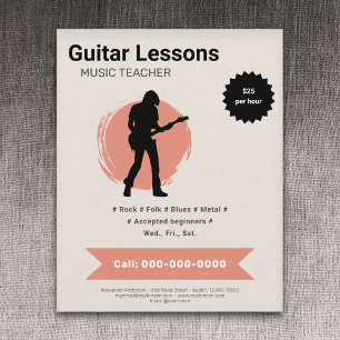 Electric Guitar Lessons Flyer