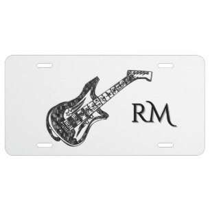 Electric Guitar License Plate
