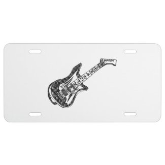Electric Guitar License Plate