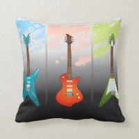 Electric Guitar Lovers Dream Throw Pillow