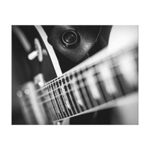 electric guitar macro abstract black and white canvas print