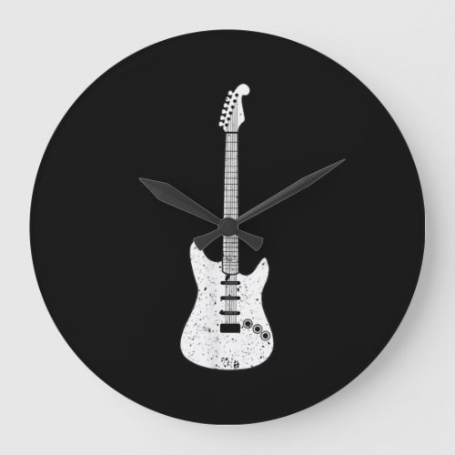 Electric Guitar Med Guitarist Musician Player Large Clock