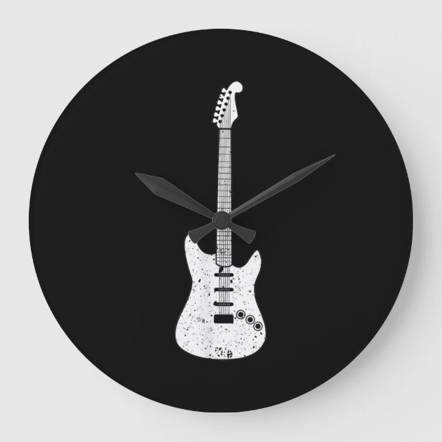 Electric Guitar Med Guitarist Musician Player Large Clock (Front)